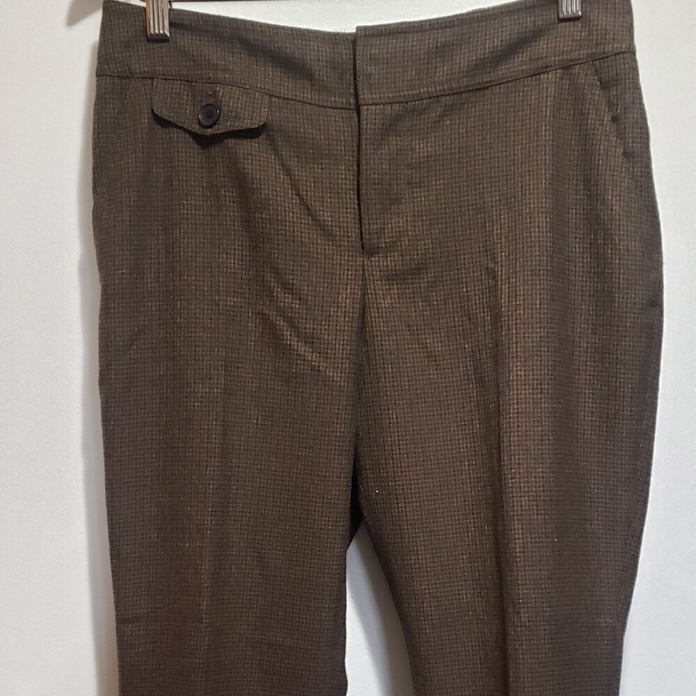 Anthropologie Tailored straight leg brown wool pants